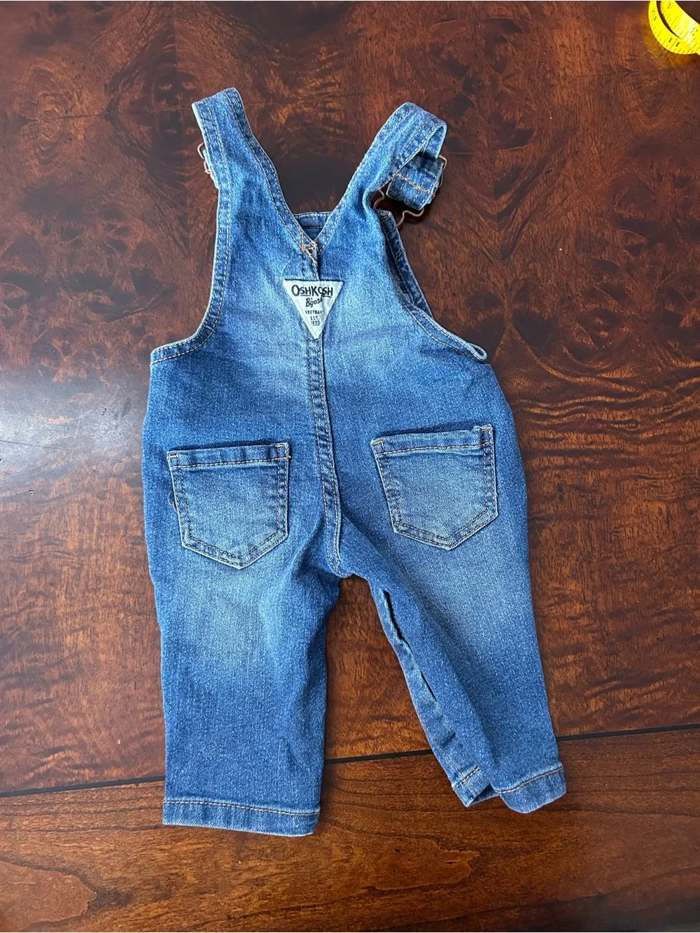 OshKosh B'gosh Girls Denim Overalls with Floral Embroidery 3 months